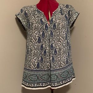 Short-sleeve Paisley Max Studio Blouse